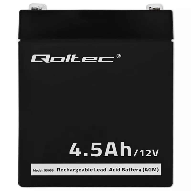 Qoltec AGM akumuliatorius (12 V, 4,5 Ah)