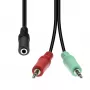 Audio kabelis ProXtend 4 kontaktų į 2×3 kontaktų M4F2XM3-004, 0,5 m, 0,02 kg