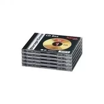 Hama CD Jewel Case Standard, 5 vnt. C-dėklai 1 diskui Juoda, Skaidri