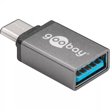 Wentronic Goobay USB-C™ adapteris - USB 3.0 A lizdas, pilkas, skirtas USB-C™ ir USB-A įrenginių sujungimui (56621)