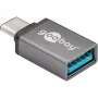 Wentronic Goobay USB-C™ adapteris - USB 3.0 A lizdas, pilkas, skirtas USB-C™ ir USB-A įrenginių sujungimui (56621)