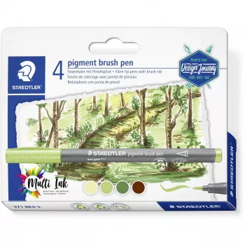Staedtler pigment brush pen 371 geltonas flomasteris 1 vnt