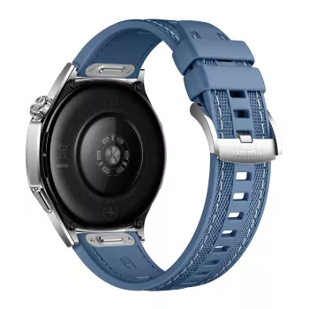 Išmanusis laikrodis HUAWEI WATCH GT5 46 mm – 1,43 colio AMOLED, GPS, 524 mAh, nerūdijančio plieno korpusas, mėlyna austa juosta