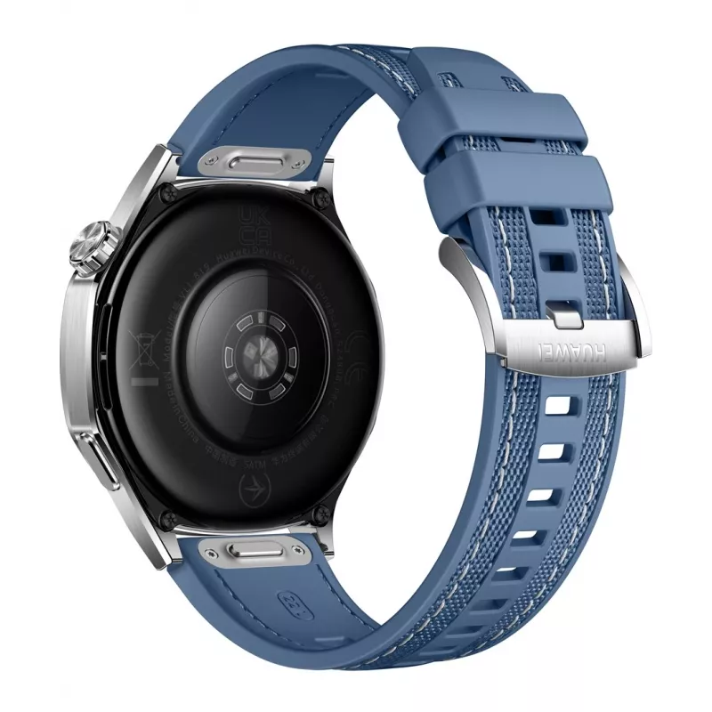 Išmanusis laikrodis HUAWEI WATCH GT5 46 mm – 1,43 colio AMOLED, GPS, 524 mAh, nerūdijančio plieno korpusas, mėlyna austa juosta