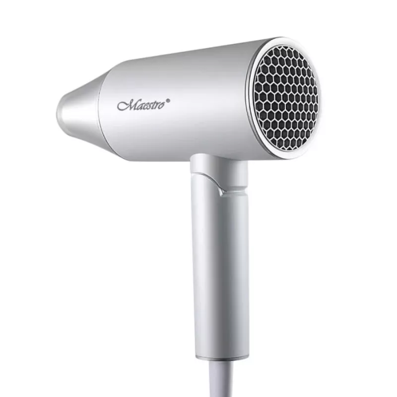 Plaukų džiovintuvas Maestro MR-213 2100W sulankstoma rankena, 2 greičiai, šalto oro funkcija, dvigubo sienelės koncentratorius, sidabrinis