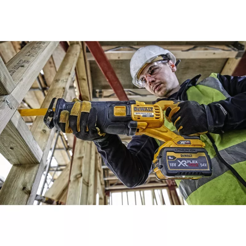 DEWALT DCS389NT abipusis pjūklas FlexVolt 54V TSTAK juodas, geltonas