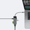 USB Type-C stotelė Green Cell HUBGC01 — 7 prievadai: 3×USB-A 3.2 Gen 1, 1×USB-C 3.2 Gen 1, HDMI, microSD+SD kortelių skaitytuvas — sidabrinė