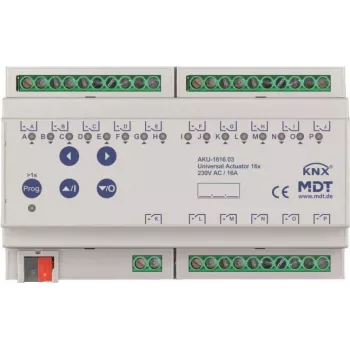 MDT Battery-1616.03 universalinis pavaras 1 6 kanalų 8TE REG 16A 230VAC 100µF 15EVG