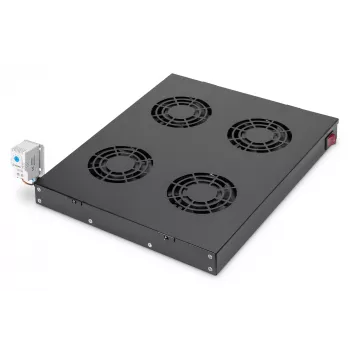 Vėdinama aklinė plokštė Digitus DN-19 FAN-4-HO-SW