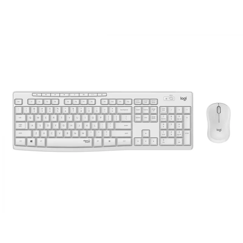 Logitech MK295 Silent belaidis klaviatūros ir pelės rinkinys, 2.4 GHz, itališkas išdėstymas, Off White