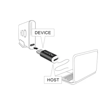 Delock USB adapteris, 24 kontaktų USB-C (kištukas) į Micro-USB B tipo (lizdas), USB 3.1, juodas (65678)