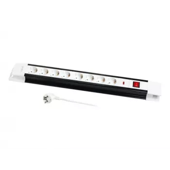 Prailgintuvas LogiLink LPS207 3m 8x kištukinis lizdas (Tipas F) juoda/balta