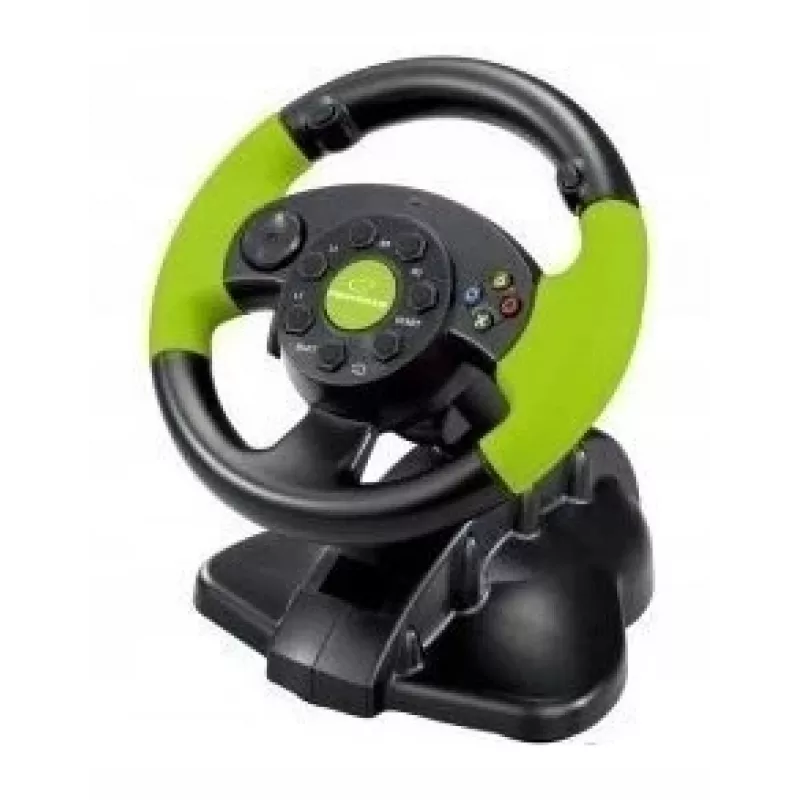Esperanza EG104 High Octane vairas su pedalų komplektu, PC/PS3/Xbox 360, juodos ir žalios spalvų