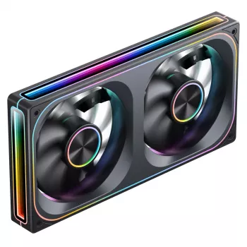 Ventiliatorių rinkinys 120mm x2 ARGB PWM, Jonsbo ZA-240 Infinity Mirror 240mm juodas