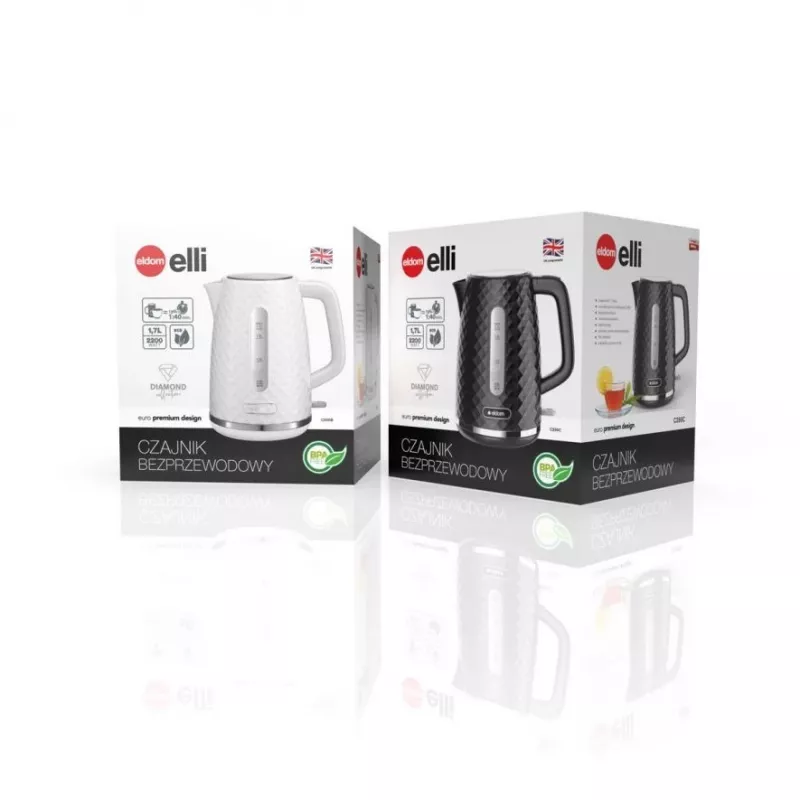ELDOM ELLI virdulys, talpa 1,7 l, galia 2200 W, juodas, Strix