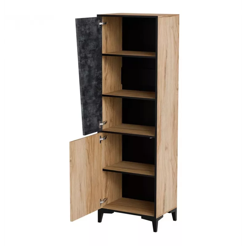 Regalas Cama Meble OVO 2D 50×38×182,5 cm ąžuolas/betonas
