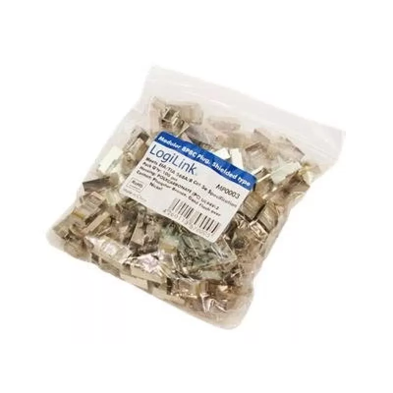 RJ45 kištukas LogiLink MP0003 CAT5e plastikinis auksuotas 100 vnt.