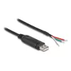 DeLOCK adapterinis kabelis USB 2.0 Type-A prie RS-485 2 m juodas