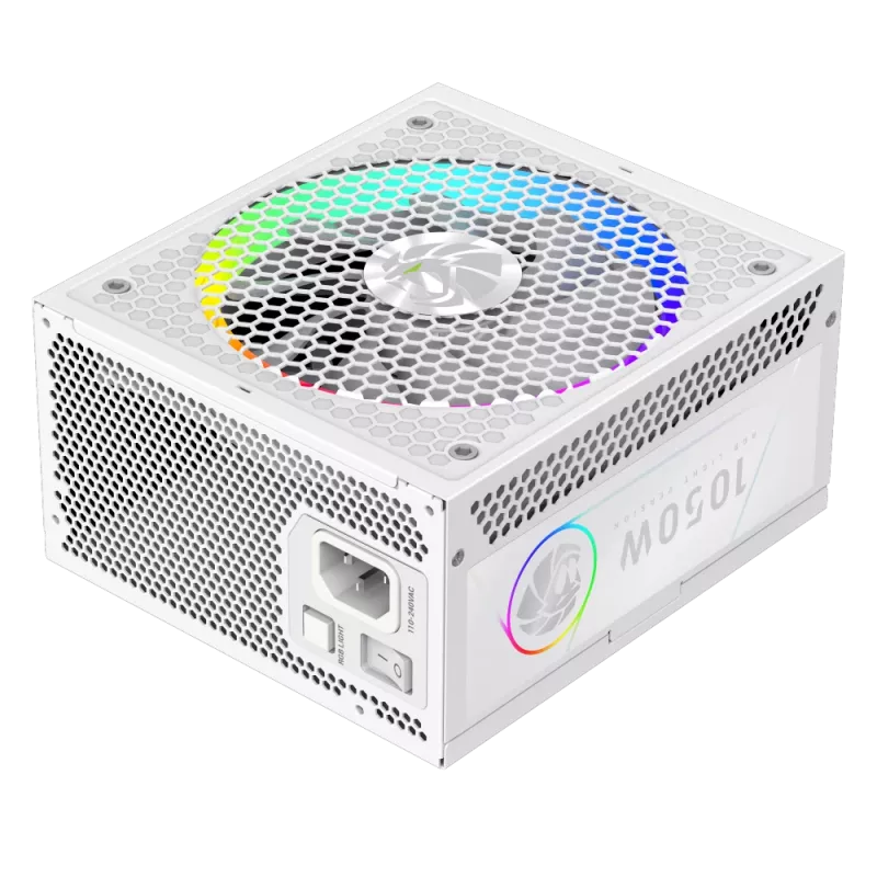 Gamemax RGB 1050G WH 1050W maitinimo blokas, 80 PLUS Gold, pilnai modulinis, baltas