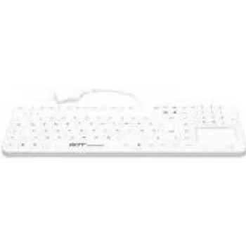 GETT GCQ CleanType Prime Touch+ USB silikoninė klaviatūra su magnetais gale, dezinfekuojama, vandeniui atspari IP65, apšviesta balta, 109 mygtukų (DE) (KG26236)