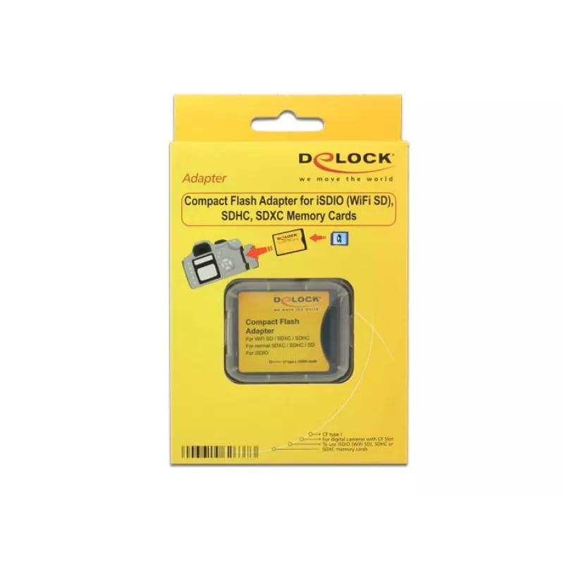 DeLOCK 62637 SD kortelių adapteris CompactFlash lizdui