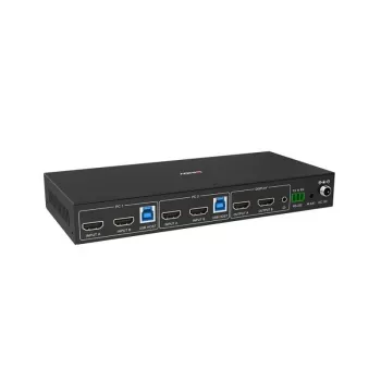 Lindy 2 prievadų dviejų galvučių HDMI 4K60, USB 3.0 KVM jungiklis, 4096 x 2160 pikselių, 4K Ultra HD, juodas