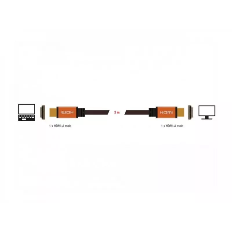 HDMI kabelis DeLOCK 85729 2 m HDMI A tipas standartinis juodas auksinis