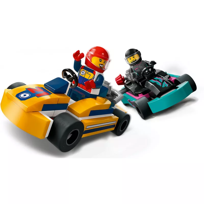 Konstrukcinis žaislas LEGO 60400 City Go-Karts su lenktynininkais – rinkinys su minifigūrėlėmis ir transporto priemonėmis