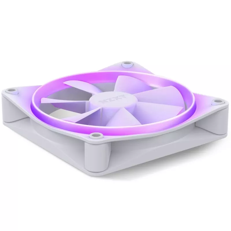 NZXT F120 RGB 120 mm korpuso ventiliatorius Baltas, 4 kontaktų, 1800 RPM, 50.18 CFM, 18 LED