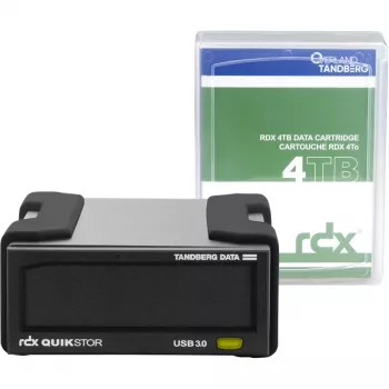 Išorinis RDX diskų rinkinys Tandberg Data O-T su 4 TB kietuoju disku, USB 3.2 Gen 1, juodas, 260 MB/s