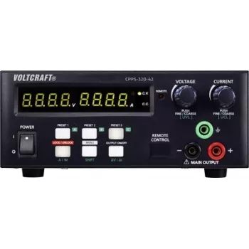 VOLTCRAFT CPPS-320-42 Laboratorinis maitinimo šaltinis, reguliuojamas 0,02–42 V/DC 0,01–20 A 320 W, nuotoliniu būdu valdomas per USB, programuojamas
