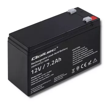Qoltec 53062 AGM akumuliatorius | 12V | 7,2 Ah | max 108A