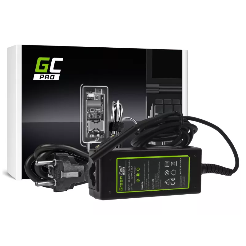 Maitinimo adapteris Green Cell AD63P 36W 12V 2,58A vidaus naudojimui, nešiojamam kompiuteriui, juodas