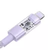 USB-C į Lightning greito įkrovimo laidas Baseus Gem 1 m 20 W violetinis, nailono pynė, 7 kontaktų Lightning