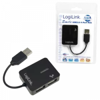 USB 2.0 4 prievadų šakotuvas LOGILINK UA0139, juodas