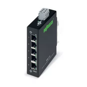 Tinklo jungiklis Wago 852-111 – 5 prievadų Fast Ethernet (10/100), full duplex, 18–30 V DC