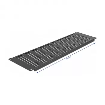 Vėdinama tuščia panelė DeLOCK 66681 19 colių tinklo spintos skydas horizontalus 3U juoda