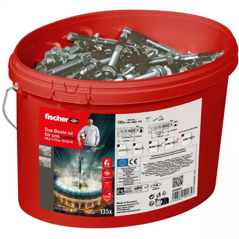 Inkarinis varžtas FISCHER FAZ II Plus 10/20 R – 135 vnt., kibire