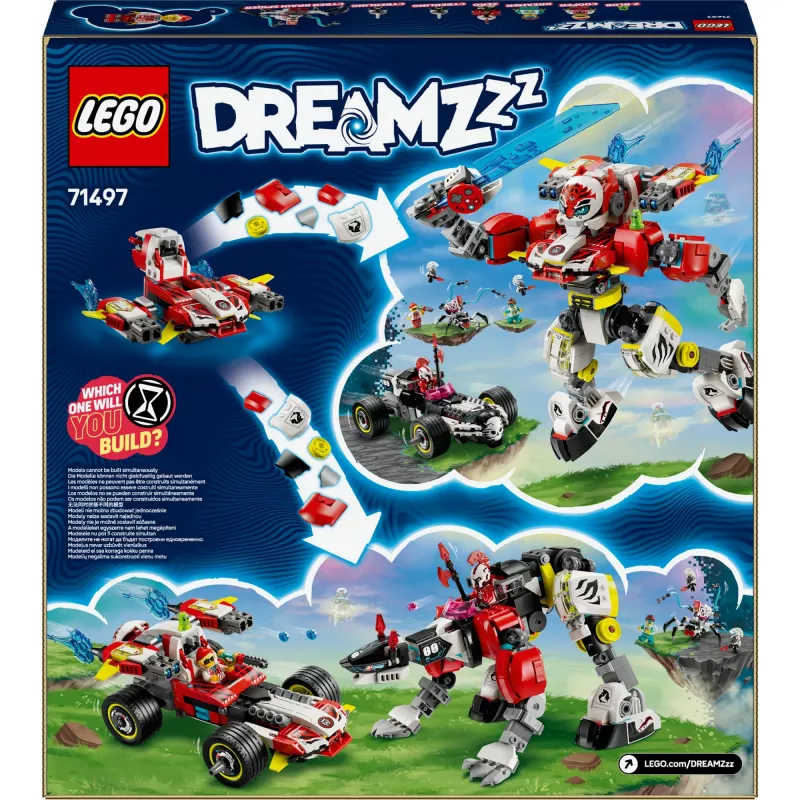 LEGO DREAMZZZ 71497 Cooperio Tigro Mechas ir Zero karštasis automobilis