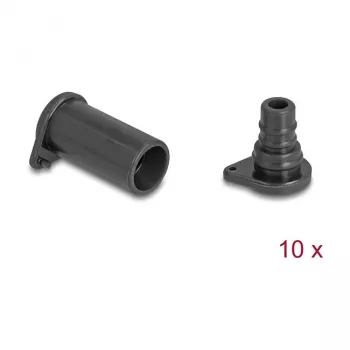 DeLOCK 60671 DL4 Silikoniniai apsauginiai kištukai 10 vnt. 14x29x14 mm juodi