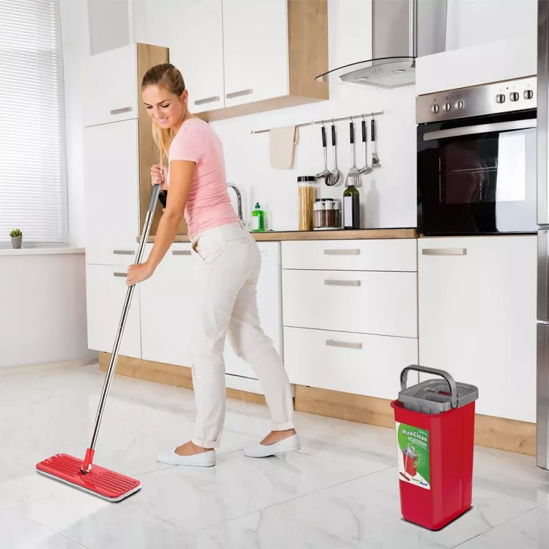 Grindų valymo rinkinys GB870 MaxiClean su plokščia šluoste ir 2 viename kibiru 5,7 l