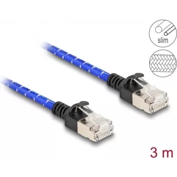DeLOCK RJ45 plonas tinklo kabelis 3m Cat6A U/FTP mėlynas