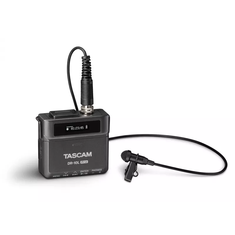 Nešiojamas skaitmeninis diktofonas Tascam DR-10L Pro su lavalier mikrofonu, 24 bitai/96 kHz, MicroSDXC, USB-C