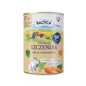 BALTICA regional flavours Šuniukų triušis su morka – šlapias šunų maistas – 400g