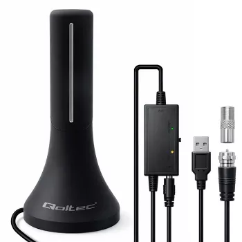 Televizijos antena QOLTEC TV DVB-T/T2 Qoltec (vidaus / lauko) modelis 57065