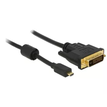 Vaizdo kabelio adapteris DeLOCK 83586 Micro-HDMI į DVI-D 2m Juoda