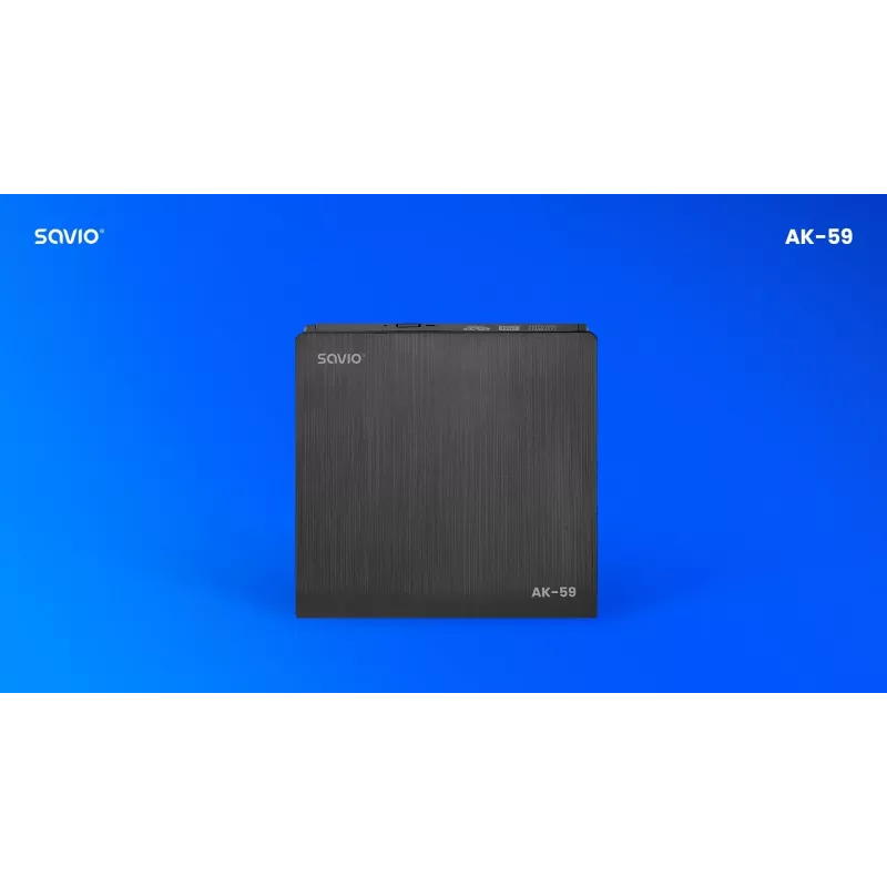 SAVIO AK-59 Išorinis plonas CD/DVD įrašymo įrenginys R/RW - USB-C/USB-A, juodas