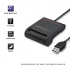 Kortelių skaitytuvas QOLTEC Smart chip ID card scanner USB, juodas, 84,5×65×16 mm, 63 g