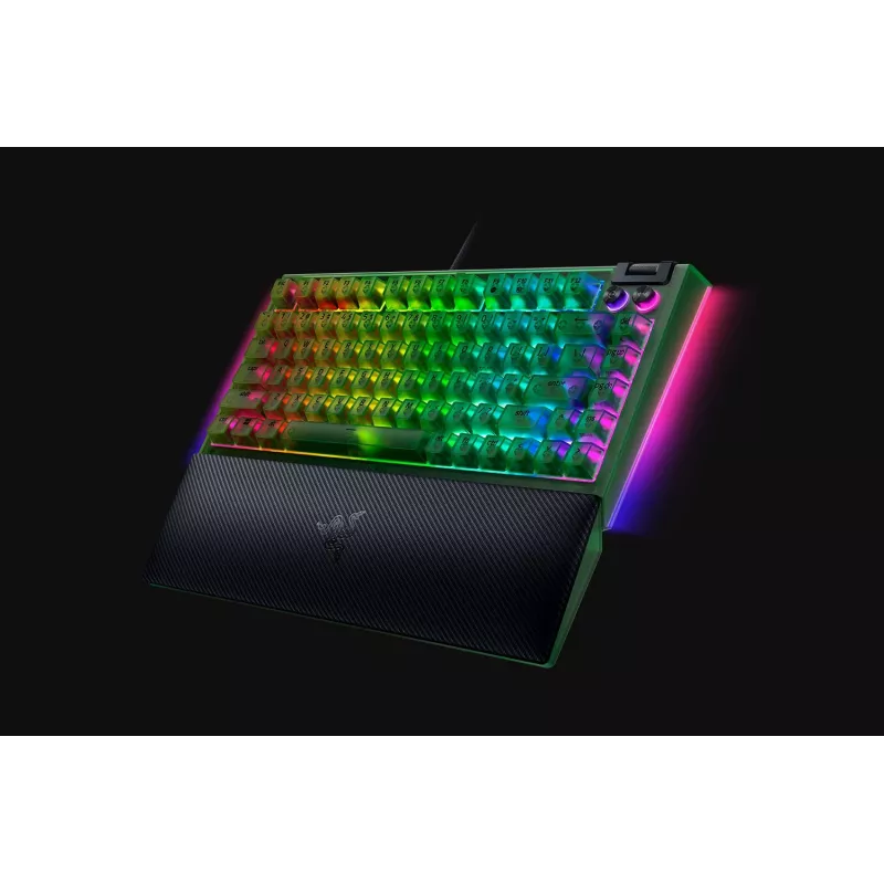 Mechaninė žaidimų klaviatūra Razer BlackWidow V4 75% – laidinė, JAV išdėstymas, Phantom Green Edition, Razer mechaniniai lietiminiai jungikliai