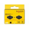 DeLock HDMI 2:1 dvipusis jungiklis 4K 60 Hz kompaktiškas – Mažmeninė dėžutė – Vaizdo/garso perjungiklis – 2 x HDMI – stalinis (64072)